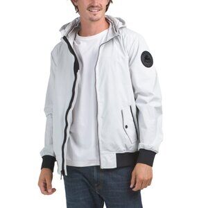 PAJAR Silver Halcyon Rain Bomber Jacket With Removable Hood